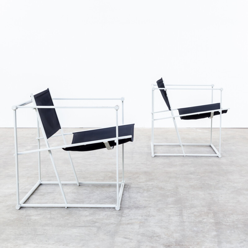 Pair of cubic chairs by Radboud van Beekum for Pastoe - 1980s