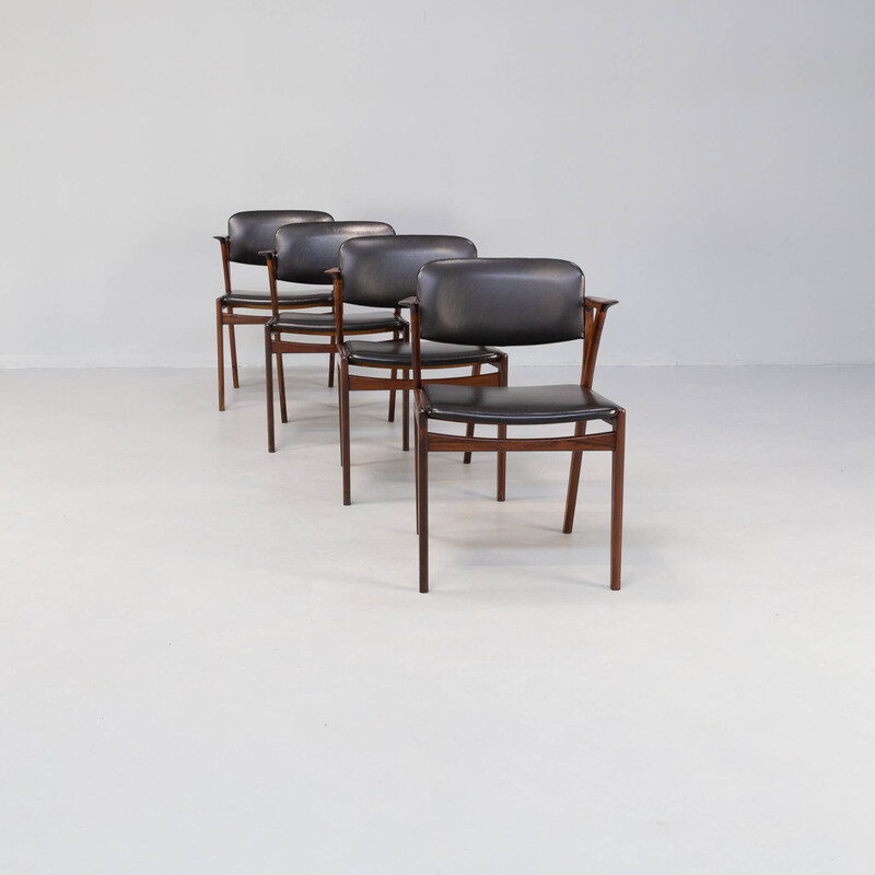 Conjunto de 4 cadeiras de jantar vintage de Kai Kristiansen para Bovenkamp