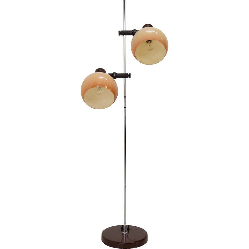 Mid-century metal and plastic floor lamp, Hungary 1970s