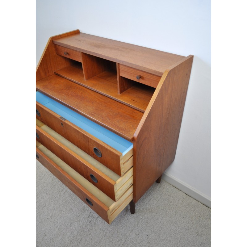 Scandinavische vintage teakhouten secretaire, 1970