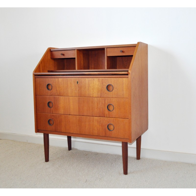 Scandinavische vintage teakhouten secretaire, 1970