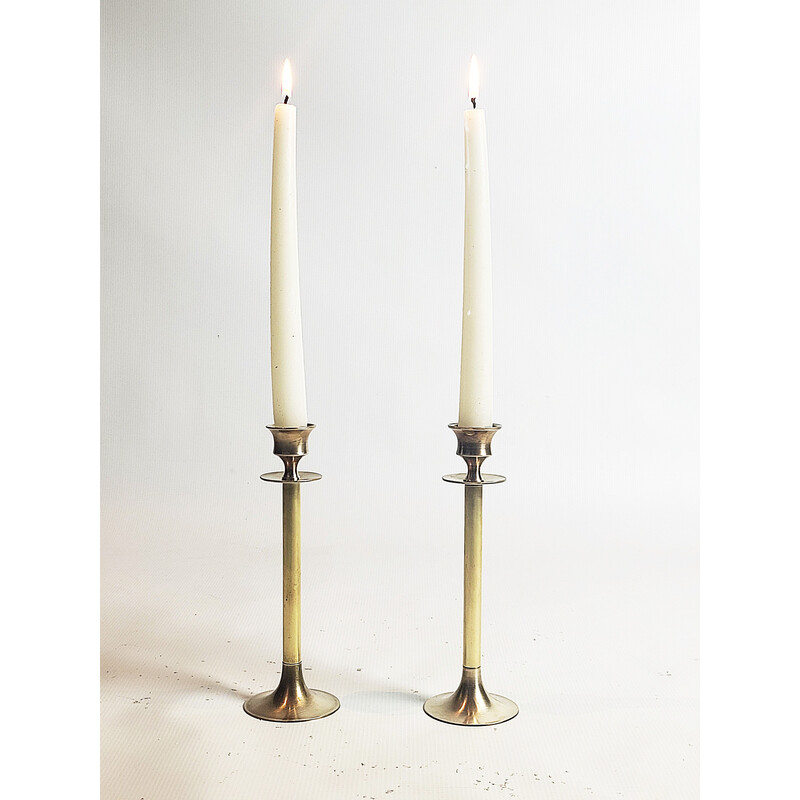 Pair of vintage brass candlesticks, 1960s