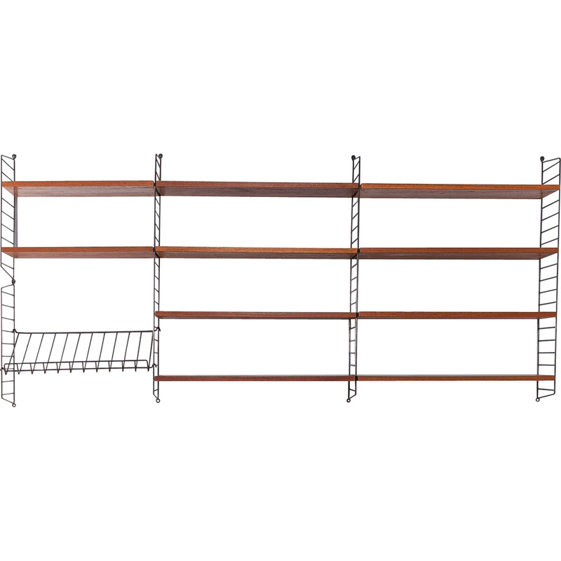 Sistema di scaffalature vintage in teak di Nils Strinning, 1950