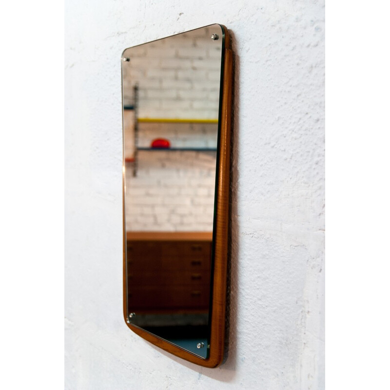 Scandinavian vintage splayed mirror - 1950s