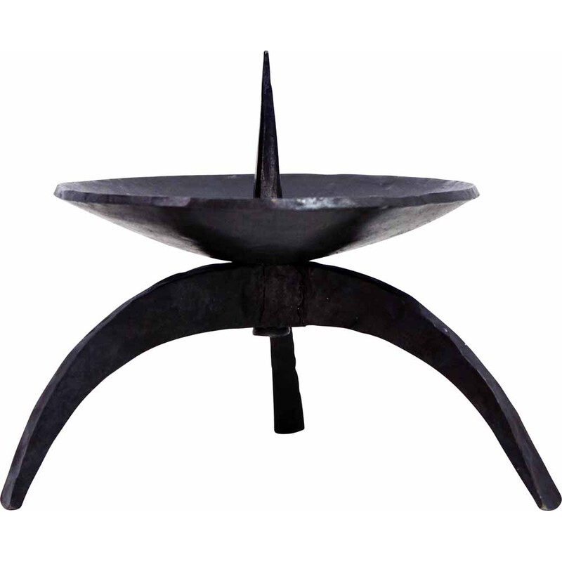 Candelabro vintage Brutalista de hierro fundido, 1950