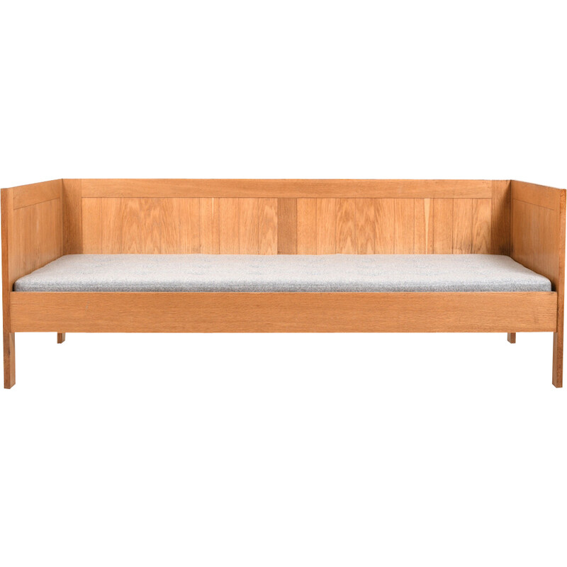 Vintage Danish box sofa in oakwood, 1960s