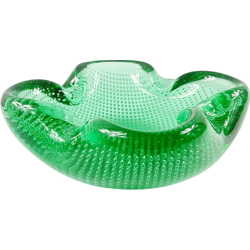 Mid century bullicante Murano glass ashtray, Italy 1960s