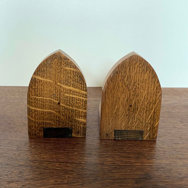 Pair of vintage Arts and Crafts dice bookends, Belgium 1920-1930s