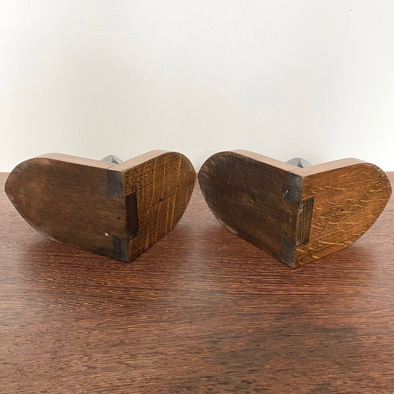 Pair of vintage Arts and Crafts dice bookends, Belgium 1920-1930s