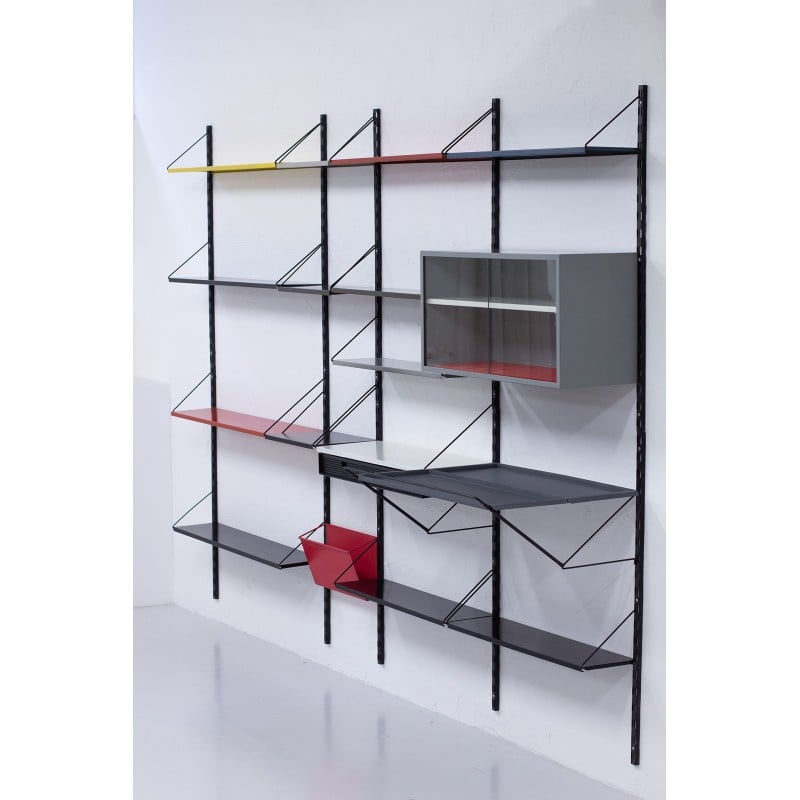 Vintage metal wall unit by Tjerk Reijenga for Pilastro, Holland 1960