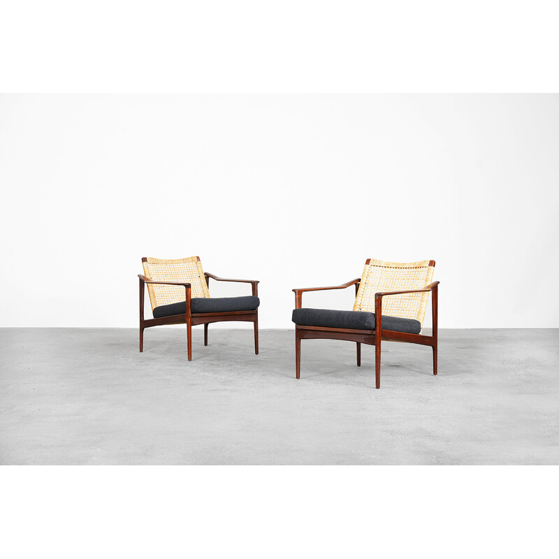 Pair of Danish vintage teak armchairs by Ib Kofod-Larsen, 1960s