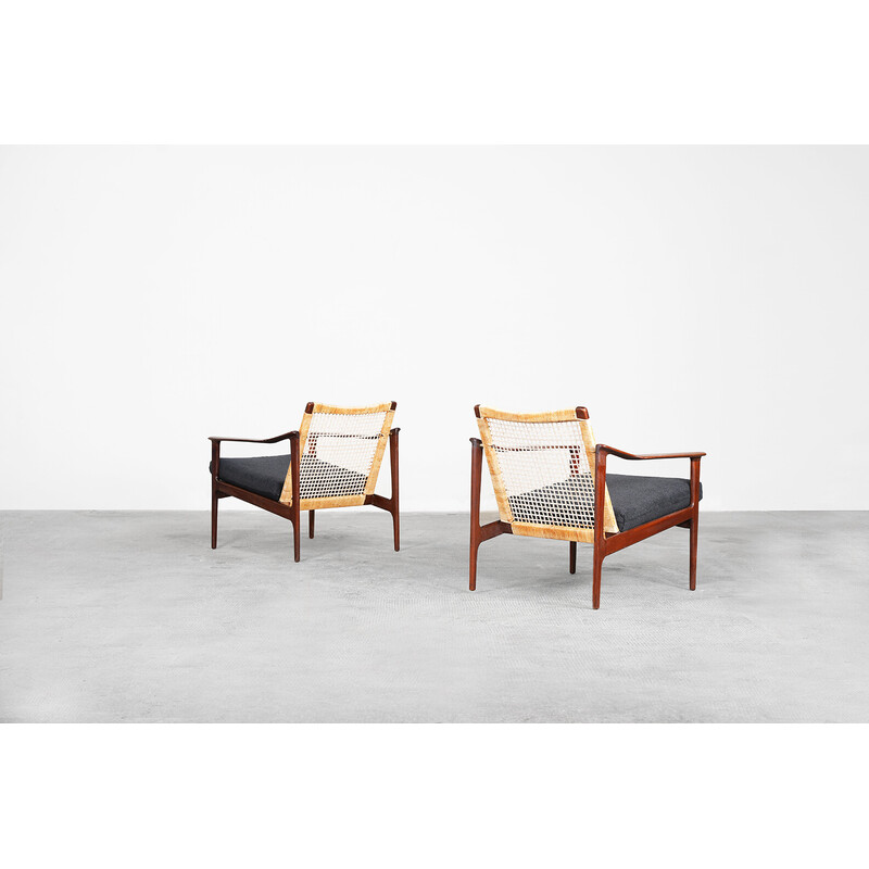 Pair of Danish vintage teak armchairs by Ib Kofod-Larsen, 1960s