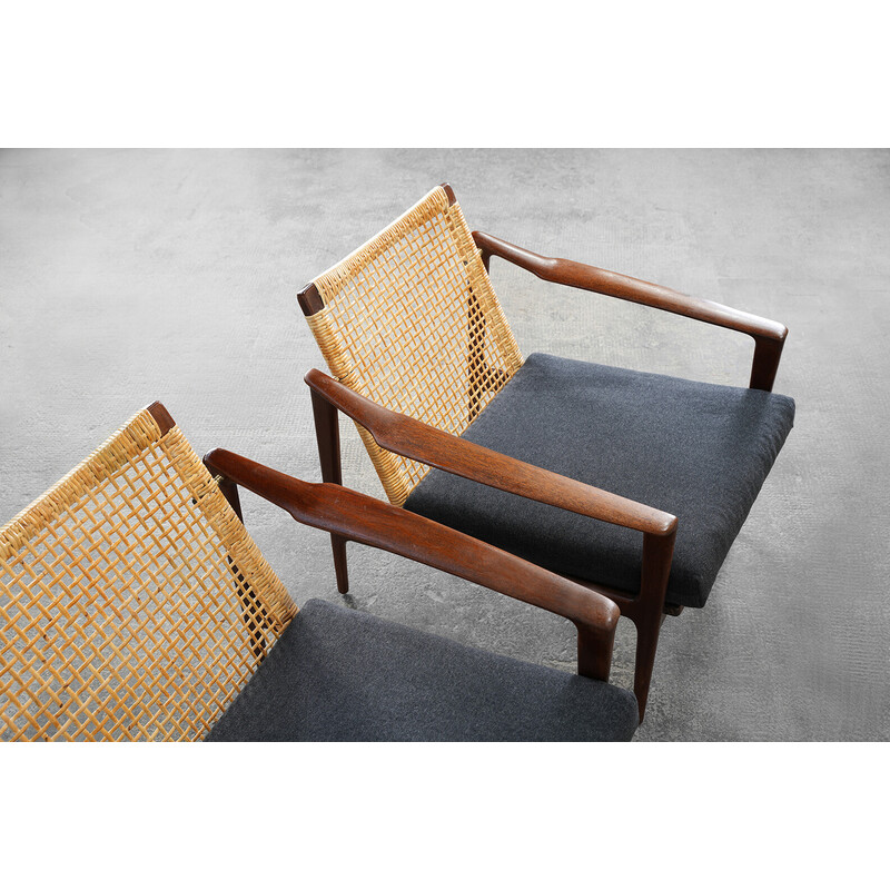 Pair of Danish vintage teak armchairs by Ib Kofod-Larsen, 1960s