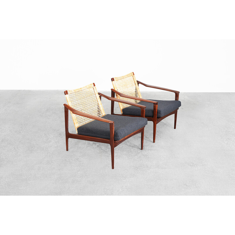 Pair of Danish vintage teak armchairs by Ib Kofod-Larsen, 1960s