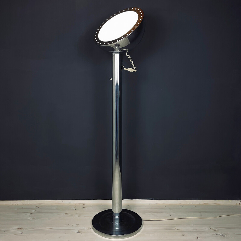 Vintage metal floor lamp with magnet by Goffredo Reggiani, Italy 1960s