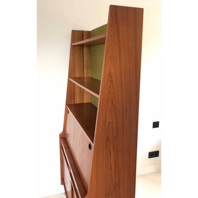 Vintage secretary in veneered wood, Italy 1960