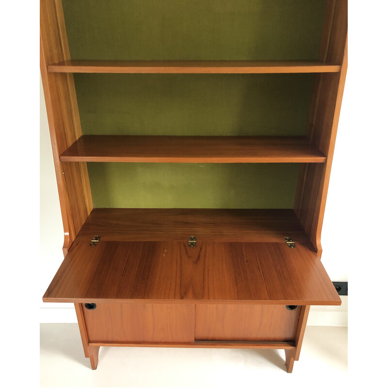 Vintage secretary in veneered wood, Italy 1960