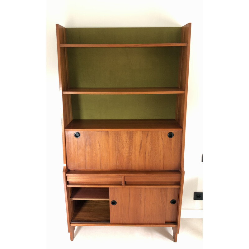 Vintage secretary in veneered wood, Italy 1960