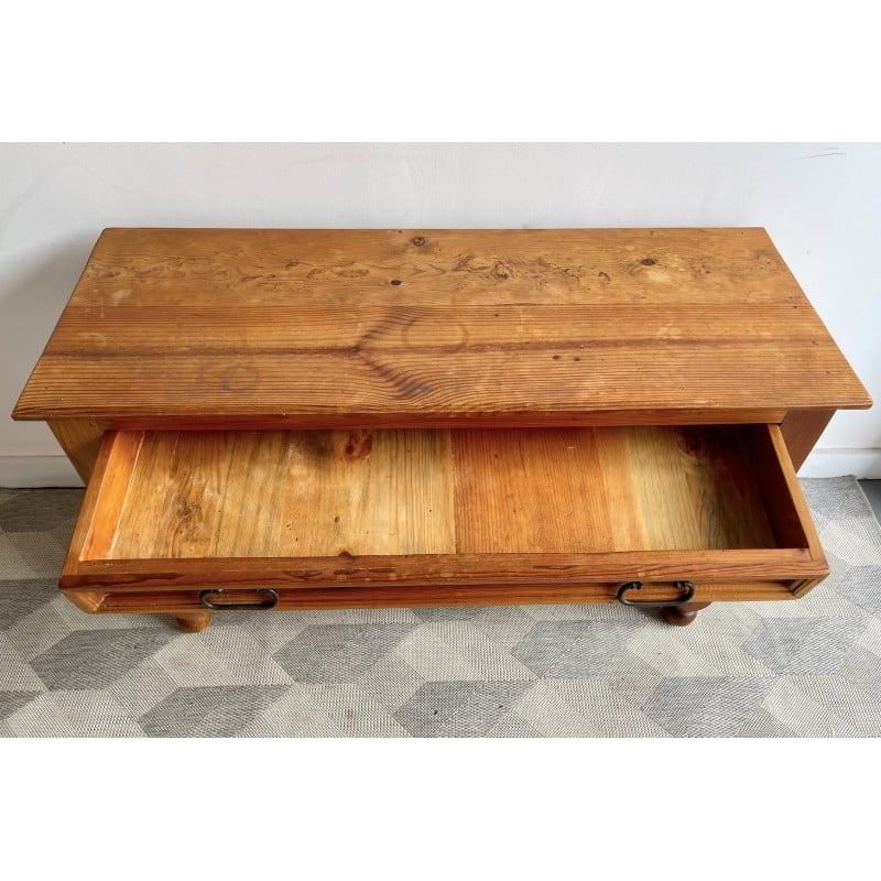 Vintage farmhouse console table with drawer