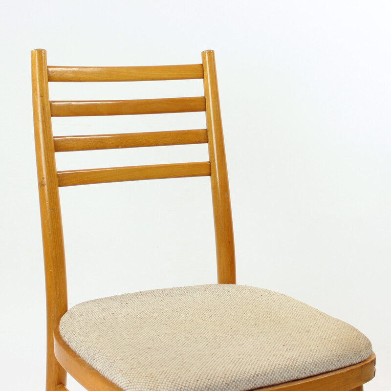 Mid century chair in blond wood, Czechoslovakia 1960s