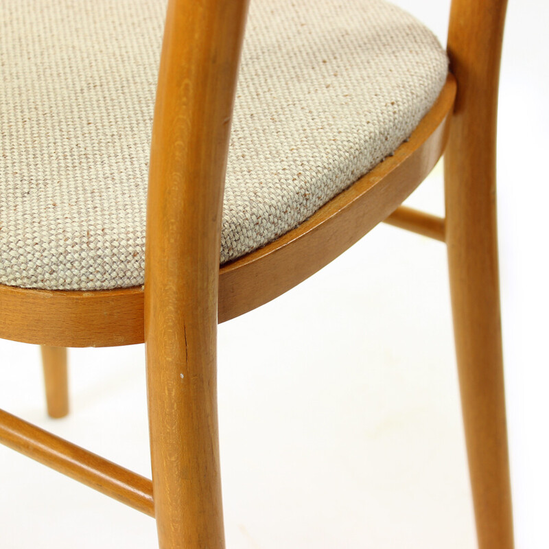 Chaise vintage en bois blond, Tchécoslovaquie 1960