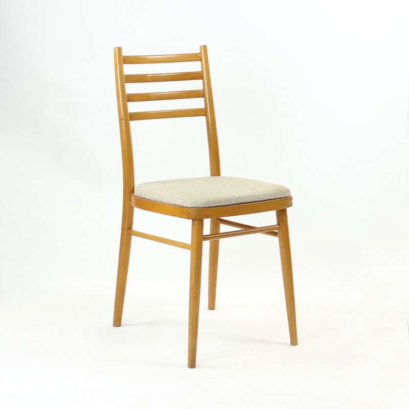 Mid century chair in blond wood, Czechoslovakia 1960s