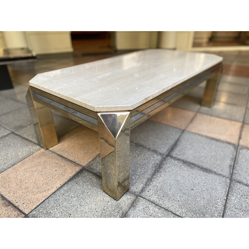 Vintage stainless steel coffee table, 1970