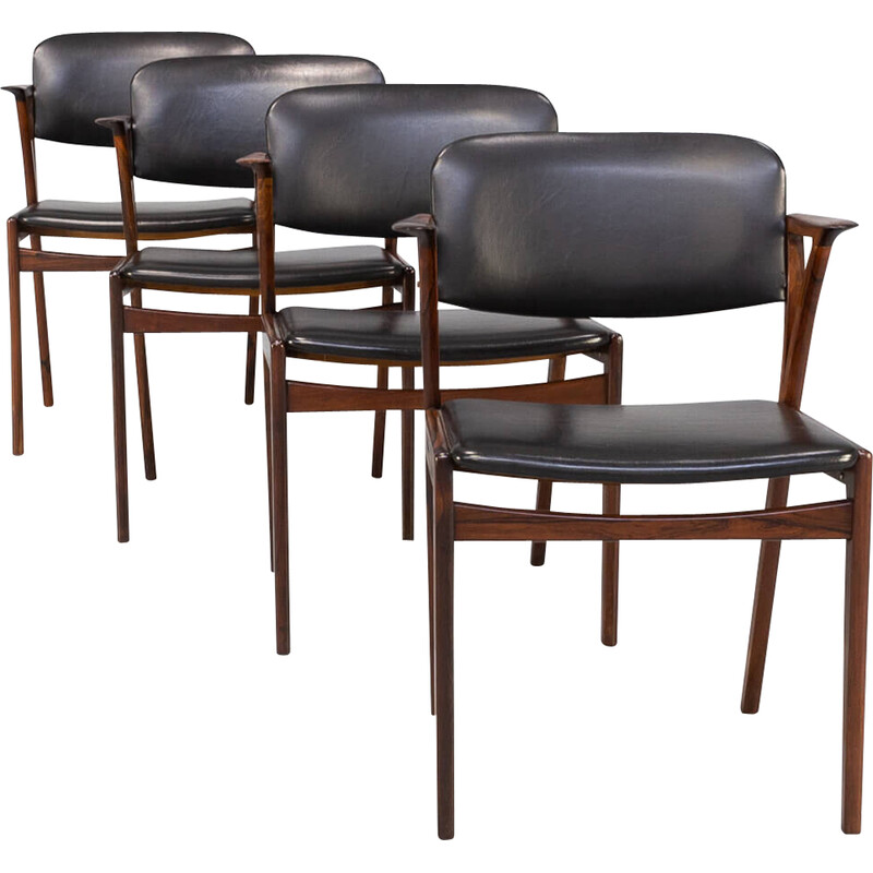 Conjunto de 4 cadeiras de jantar vintage de Kai Kristiansen para Bovenkamp