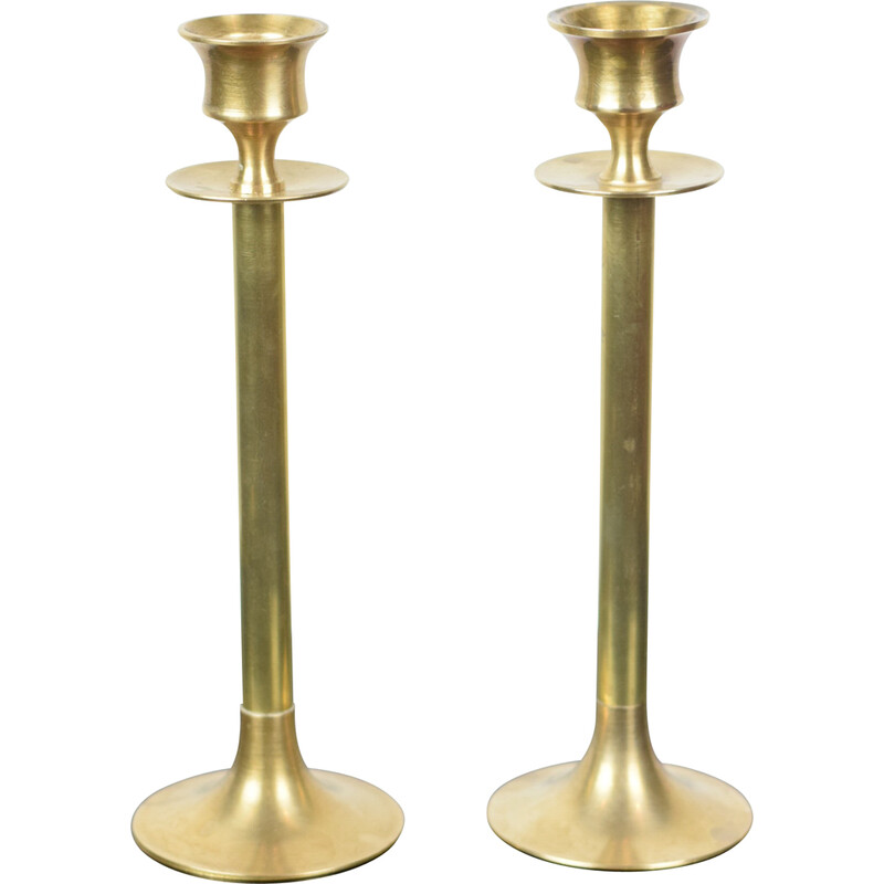 Pair of vintage brass candlesticks, 1960s