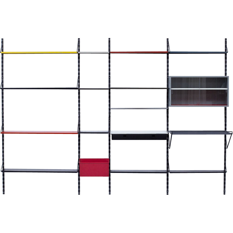 Vintage metal wall unit by Tjerk Reijenga for Pilastro, Holland 1960