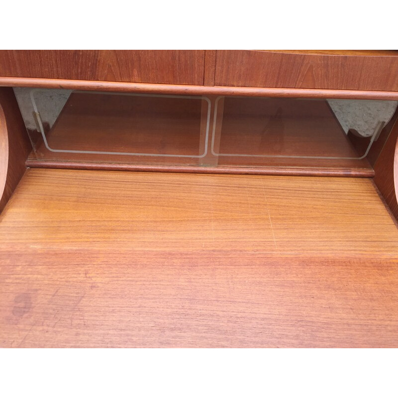 Danish glazed teak desk - 1960s