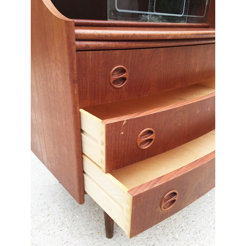 Danish glazed teak desk - 1960s