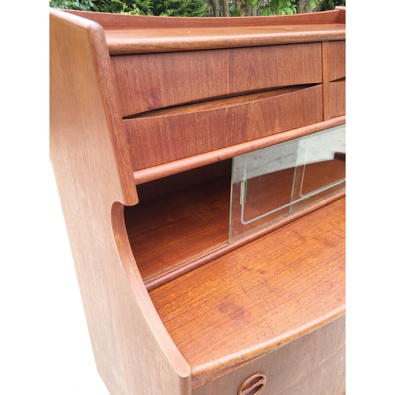 Danish glazed teak desk - 1960s