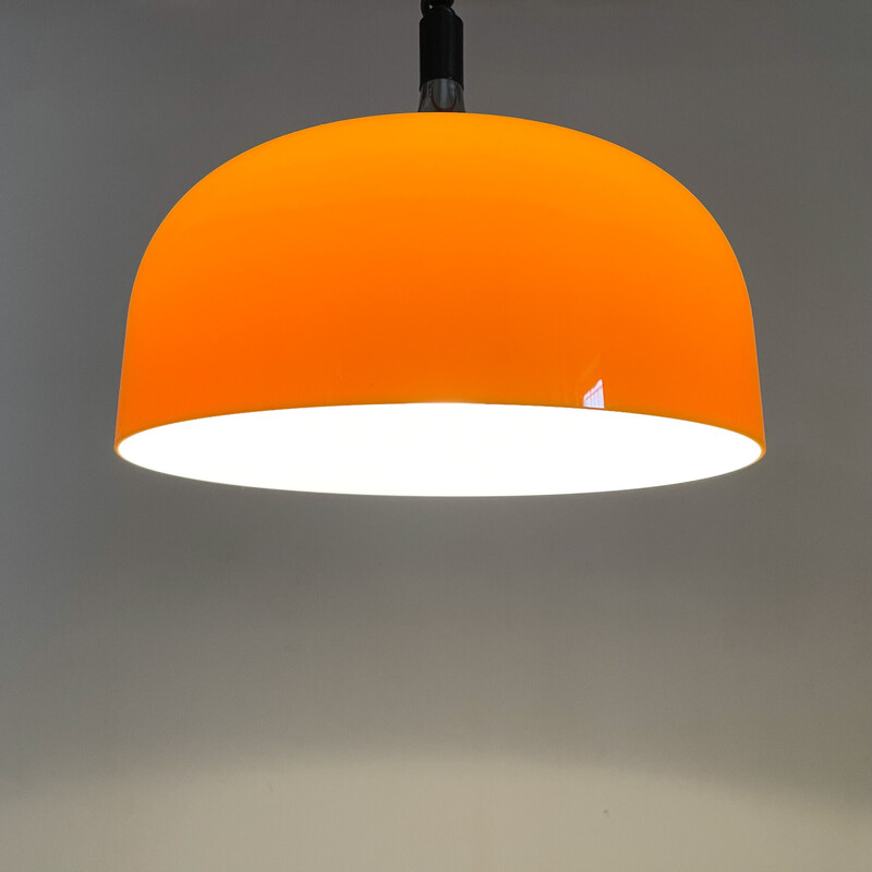 Mid century yellow pendant lamp by Harvey Guzzini for Meblo, Italy 1970s