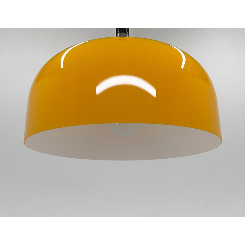 Mid century yellow pendant lamp by Harvey Guzzini for Meblo, Italy 1970s