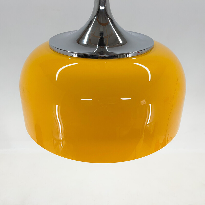 Mid century yellow pendant lamp by Harvey Guzzini for Meblo, Italy 1970s