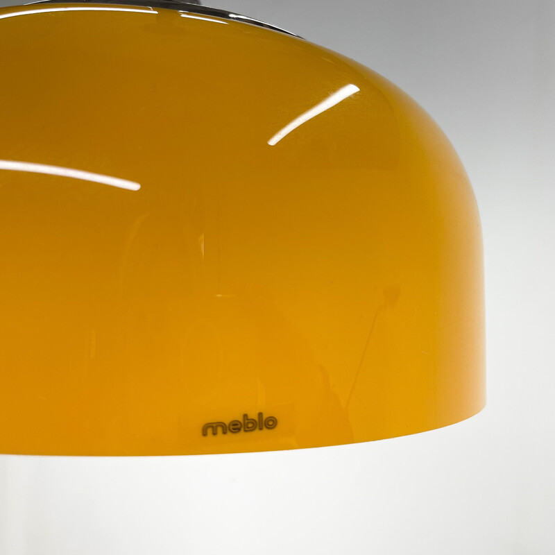 Mid century yellow pendant lamp by Harvey Guzzini for Meblo, Italy 1970s