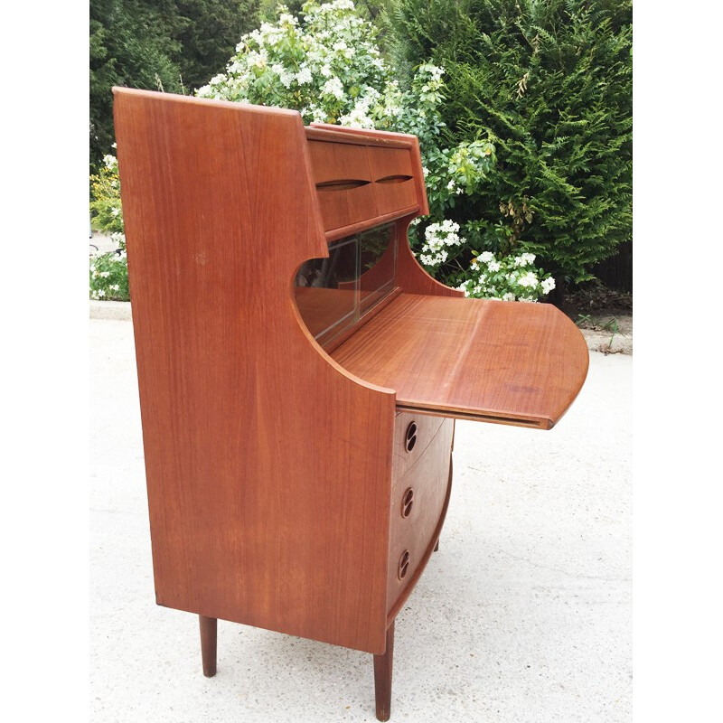 Danish glazed teak desk - 1960s