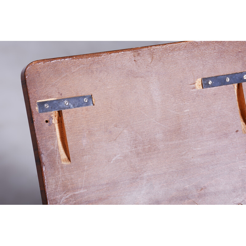 Pair of vintage Art Deco walnut night stands, Czechoslovakia 1930s