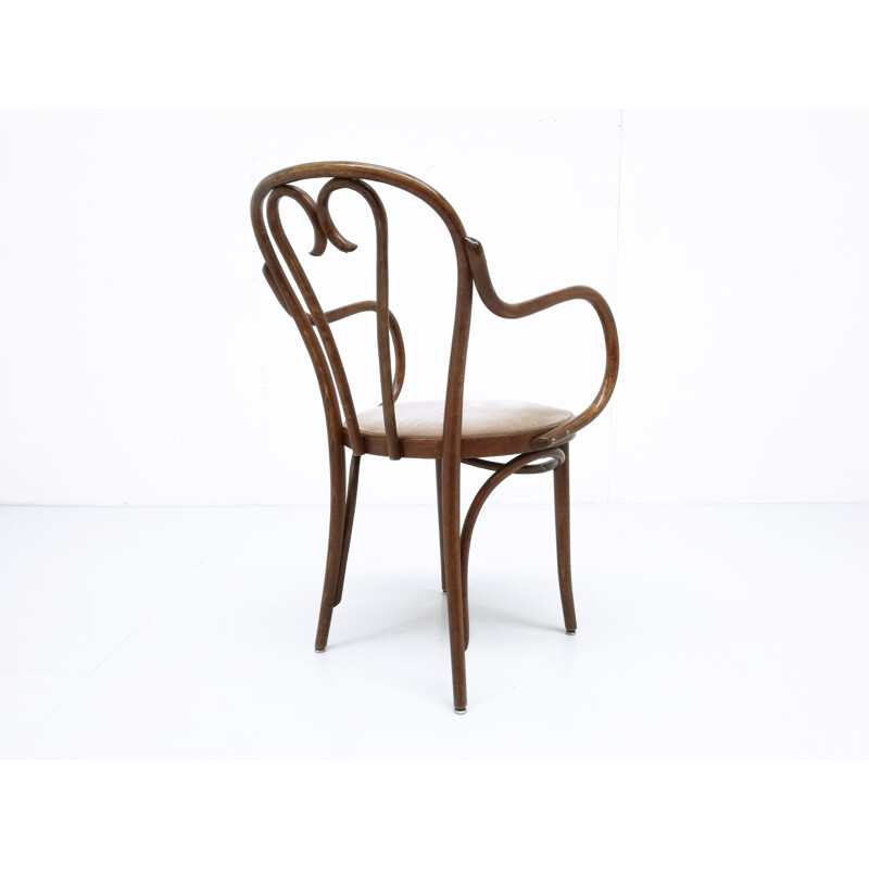 Chair in beech and fabric produced by Thonet - 1940s