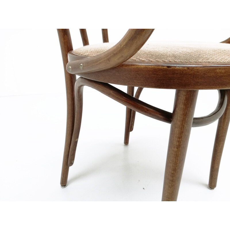 Chair in beech and fabric produced by Thonet - 1940s