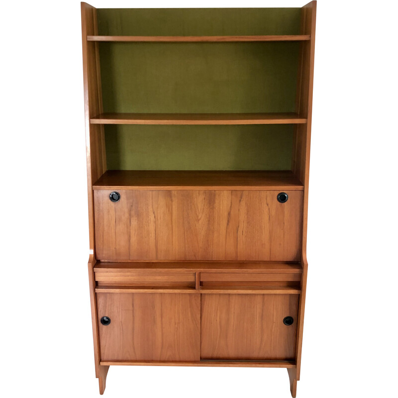 Vintage secretary in veneered wood, Italy 1960