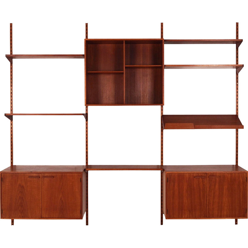 Vintage Danish teak system bookcase by Kai Kristiansen, 1960s