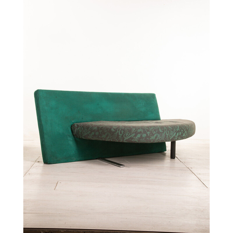 Vintage velvet sofa by Maurizio Salvato for Saporiti, 1980s