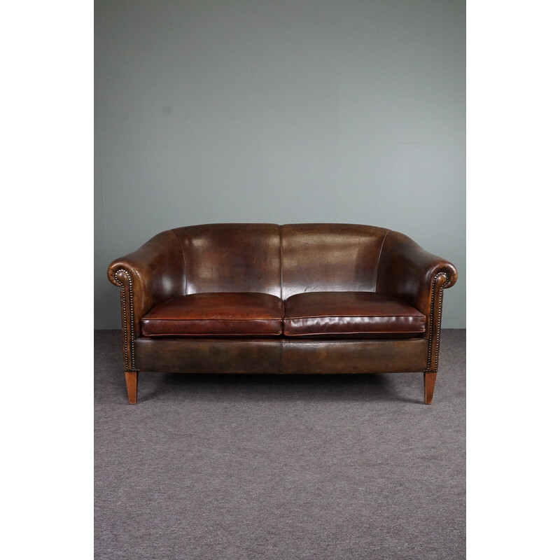 Vintage sheep leather sofa