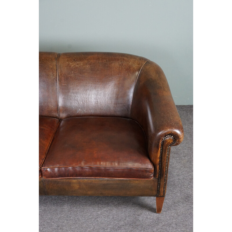 Vintage sheep leather sofa