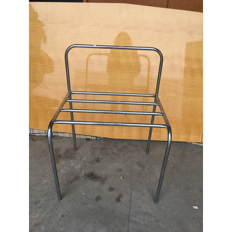 Set of 6 stackable metal chairs - 1970s