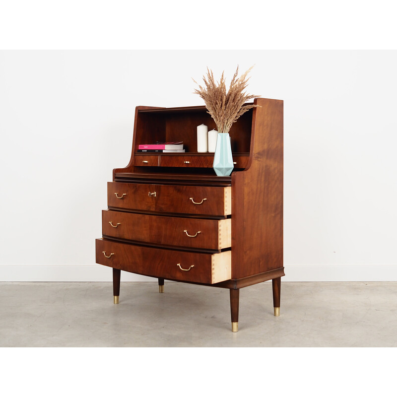 Vintage walnut secretary, 1970s