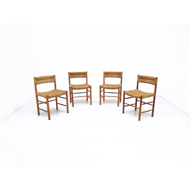 Suite de quatre chaises "Dordogne" par Charlotte Perriand pour Sentou - 1950