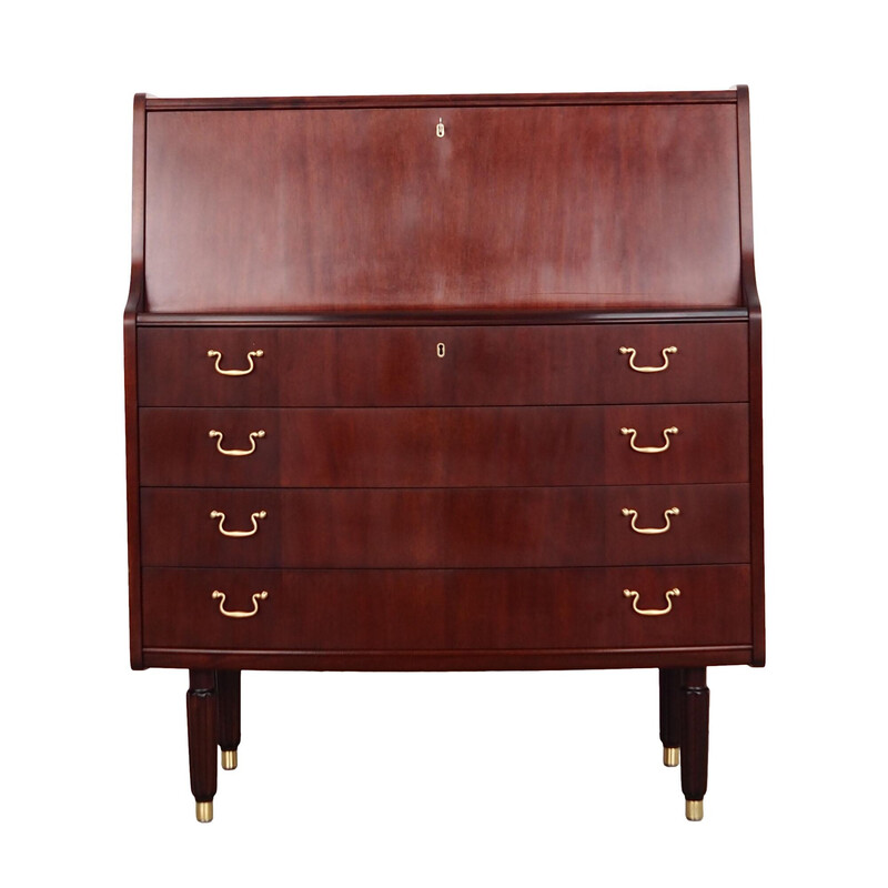 Vintage mahogany secretary by Pmj Viby J, 1970s